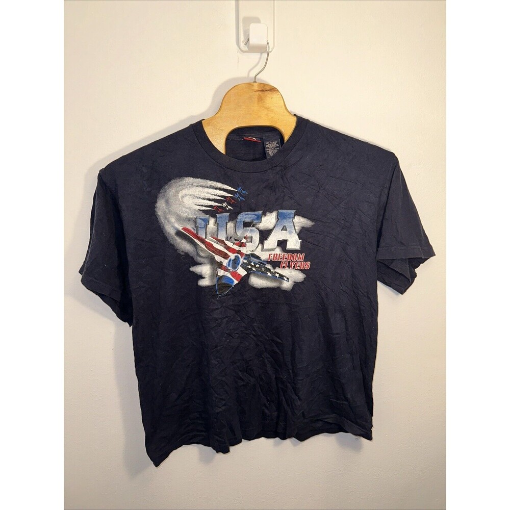 T-Shirt Size XL USA Freedom Flyers Jets Tee Rip Vintage